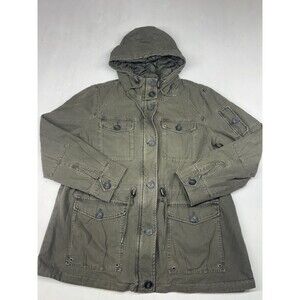 Levi’s Army Jacket Olive Green Hooded Utility Parka OD Fishtail Women’s XXL